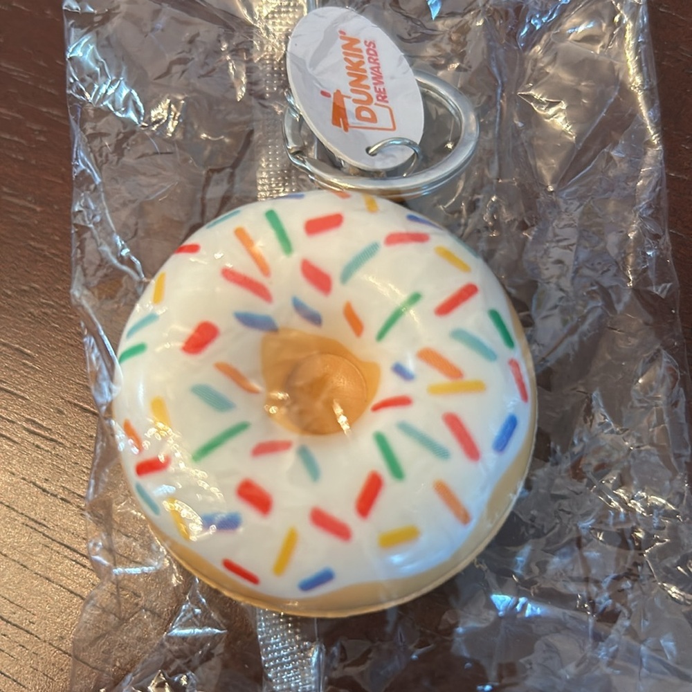 Dunkin Donuts Keychain with Colorful Sprinkles - Picture 3 of 4